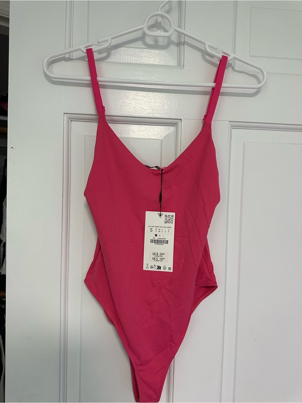 Zara Bright Pink bodysuit NWT SMALL